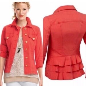 Cabi Taylor Utility  Ruffle-Back Jacket